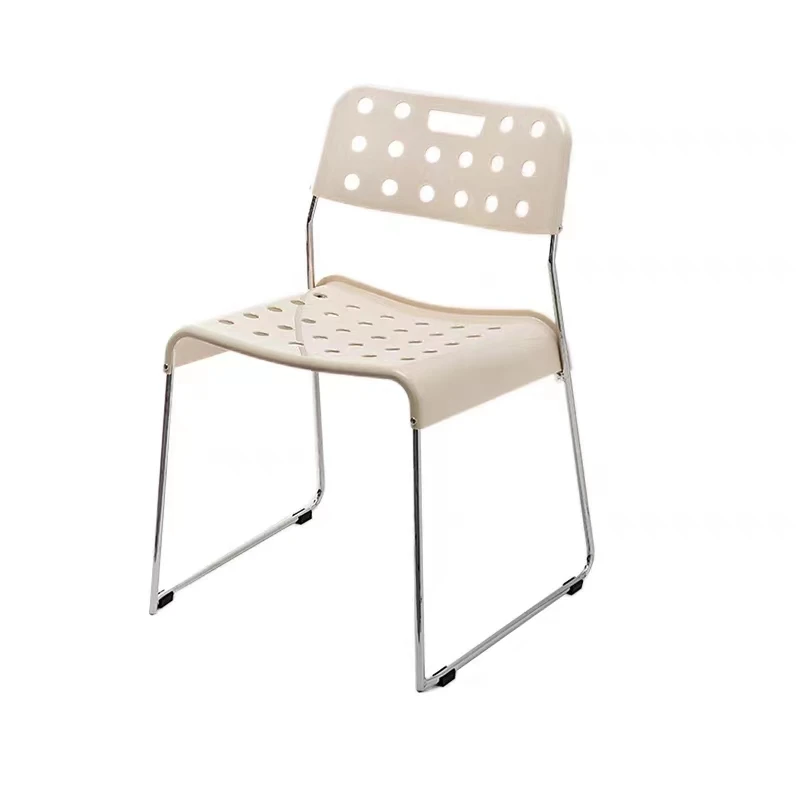 Korean hole vintage dining chair leisure plastic back reception negotiation chair