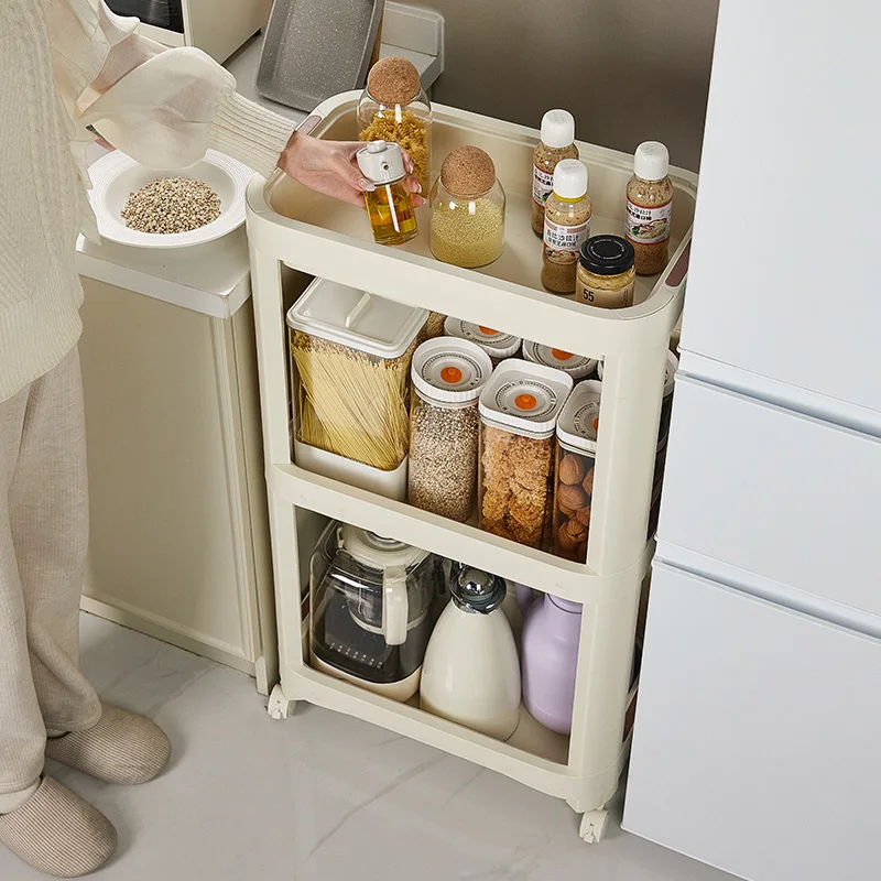 PP Plastic Multilayer Save Space Crack Shelf Bathroom Holder Removable Rack Kitchen Narrow Storage Racks Kitchen Organizer