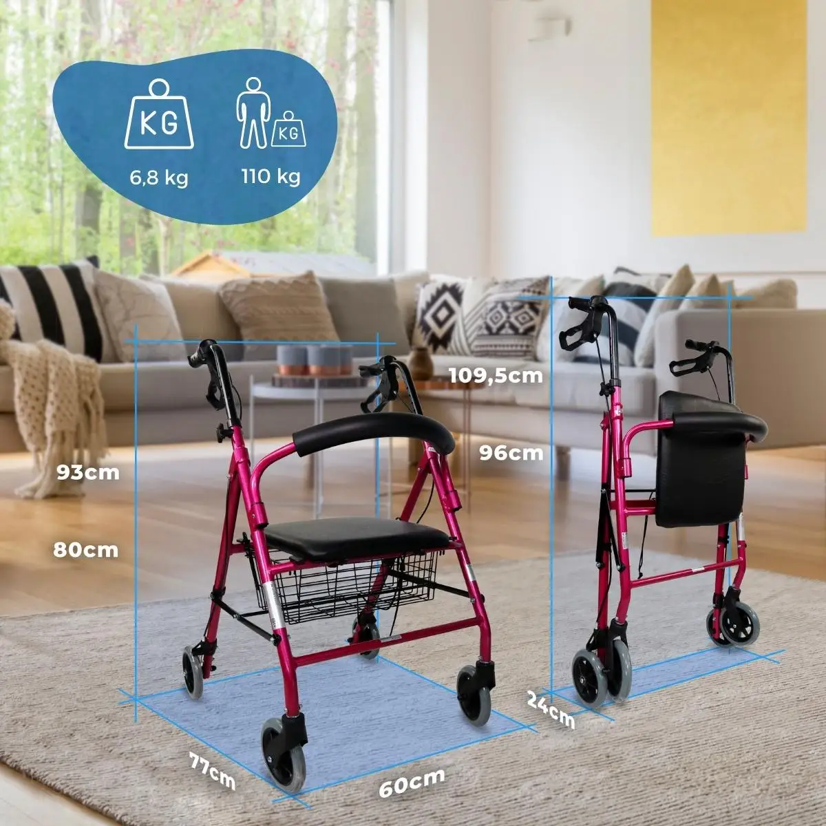 Spanish Quality Guarantee Mobiclinic Brand Comfortable And Safe Walkers for Adults For Wholesale Export
