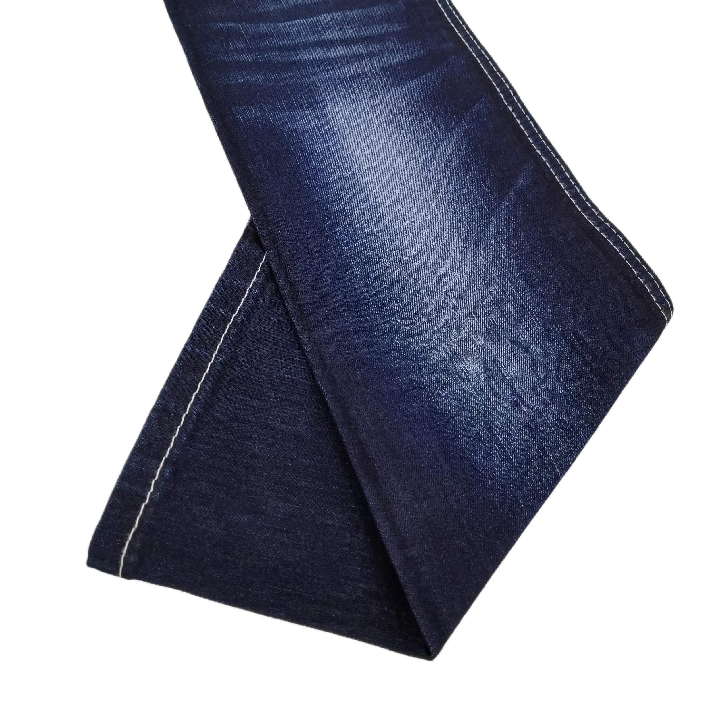 high quality stock lot 80% cotton TC spandex after washing Indigo Blue denim fabric for jeans