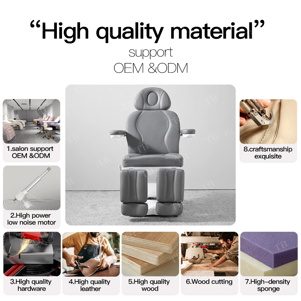 Turri Electric Massage Table Leather Salon Massage Lounger Lifting Adjustable Stretcher For Beauty Salon Furniture