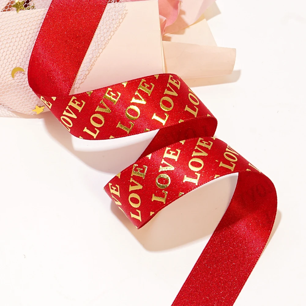 face ruban satin band golden ribbon bow handle rolls with logo luxury