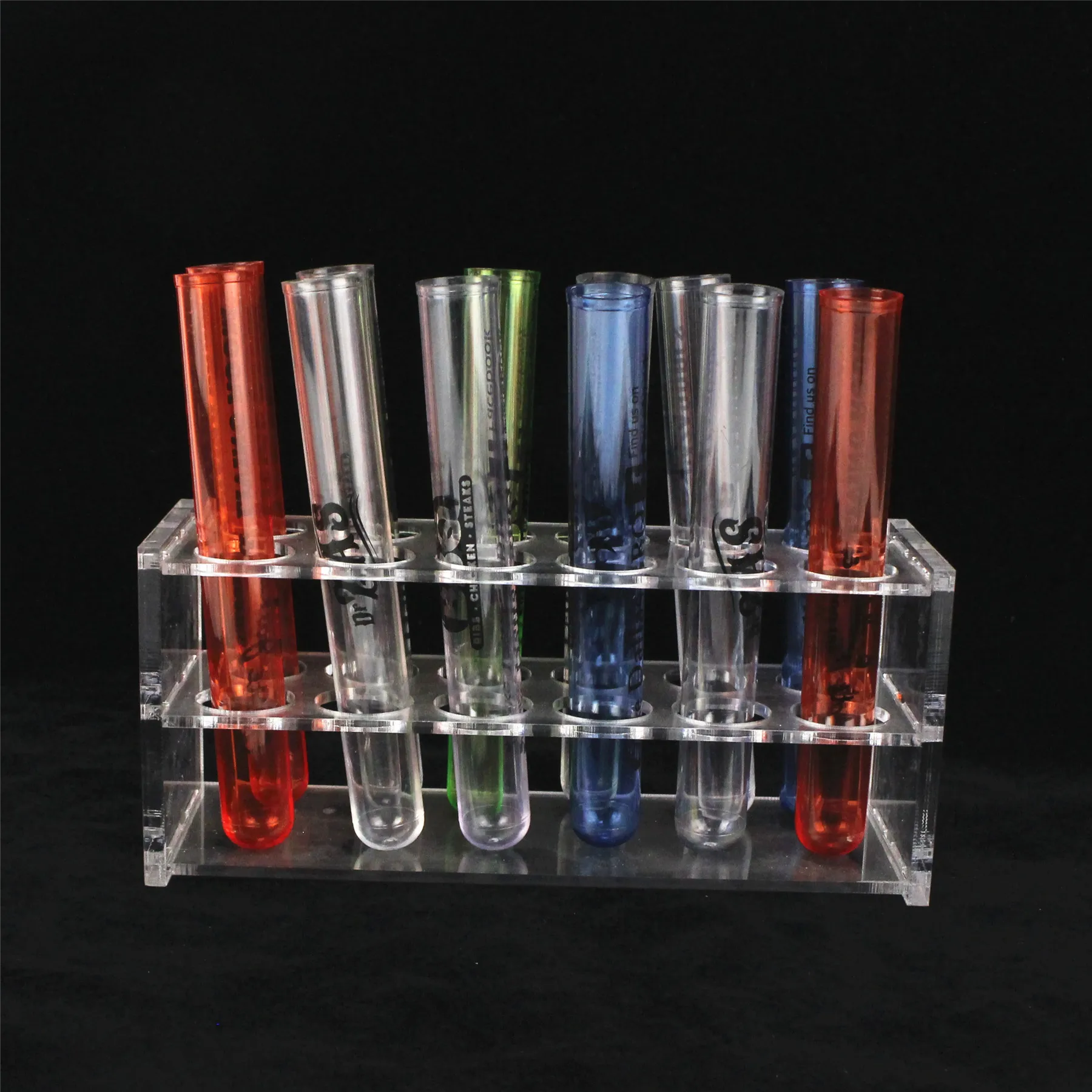 1.5 Oz. Plastic Test Tube Shots Assorted Neon Colors - 24 Count