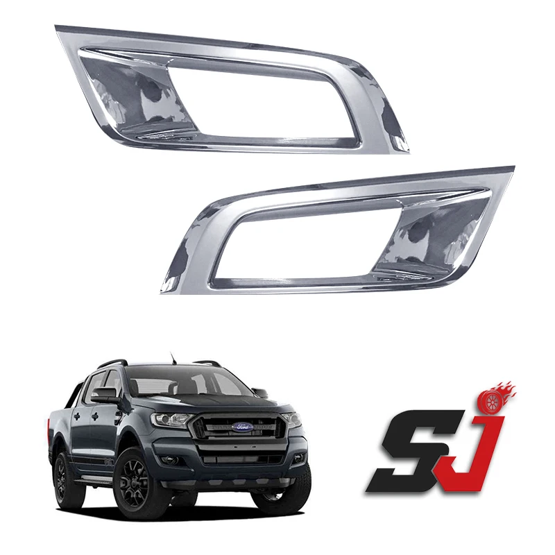 SJ Factory Thailand Quality Chrome Auto Accessories Front Fog Light Cover  Side Light Cover For 2019 Ford Ranger