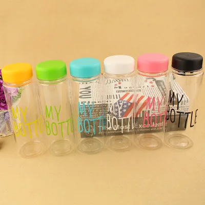 
Fashion Eco Friendly Portable Clear My Bottle Sport Plastic Glass Fruit Juice Water bottle 