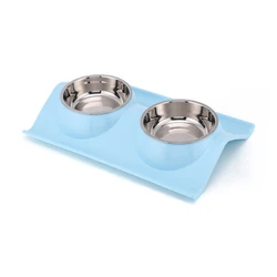 Hot Selling Designer Food Grade Plastics Pet Cat Food & Water Bowls Feeder Metal Stainless Steel Double Dog Bowl