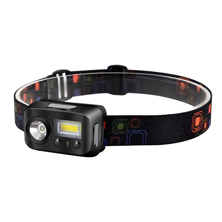XPE+COB Super bright Led rechargeable Induction head torch headlamp headlight with red light