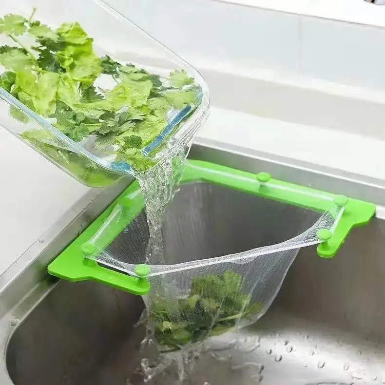 Various Kitchen Sink Filter Sets Leftover Sink Mesh Triangle Rack Strainer Bag Disposable Garbage Bag Triangle Drainage Rack