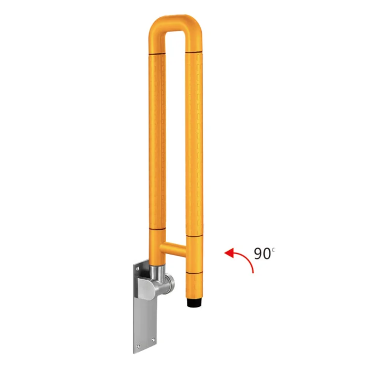 Bathroom bath tub stainless steel handicap toilet handle elderly folding handrail nylon ABS plastic disable grab bars