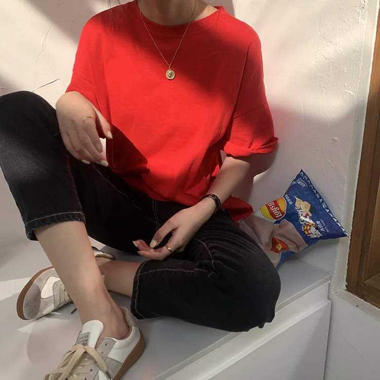 Best Selling 100% Cotton Women Blank Plain T-shirt