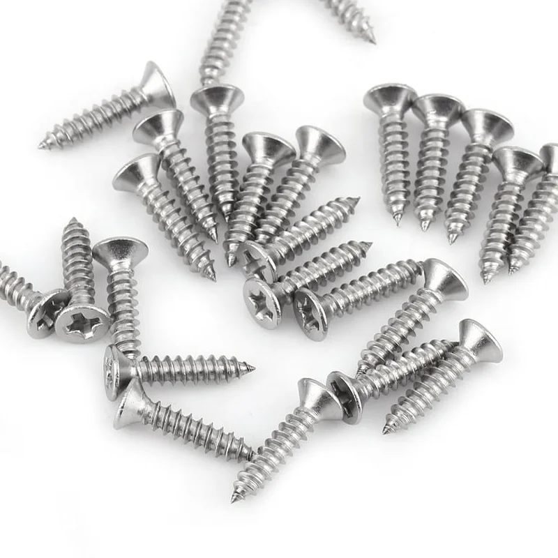 stainless Steel screw SS304 Pan/Flat Head Self-tapping Screws Assortment Wood Screw Fastener