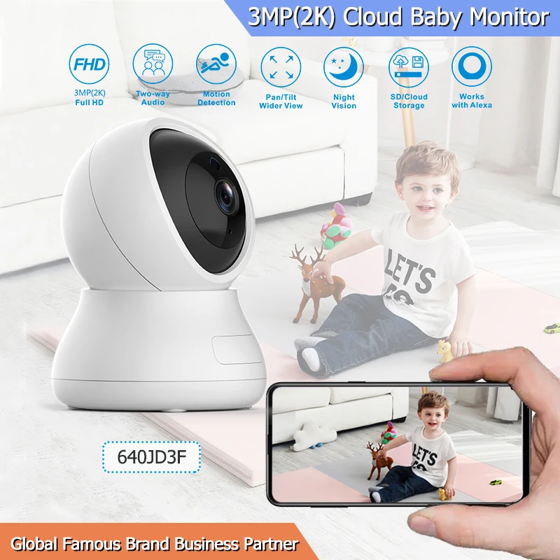 Night vision 3MP HD indoor smart home wireless security network camera wifi ip camera de seguranca ip