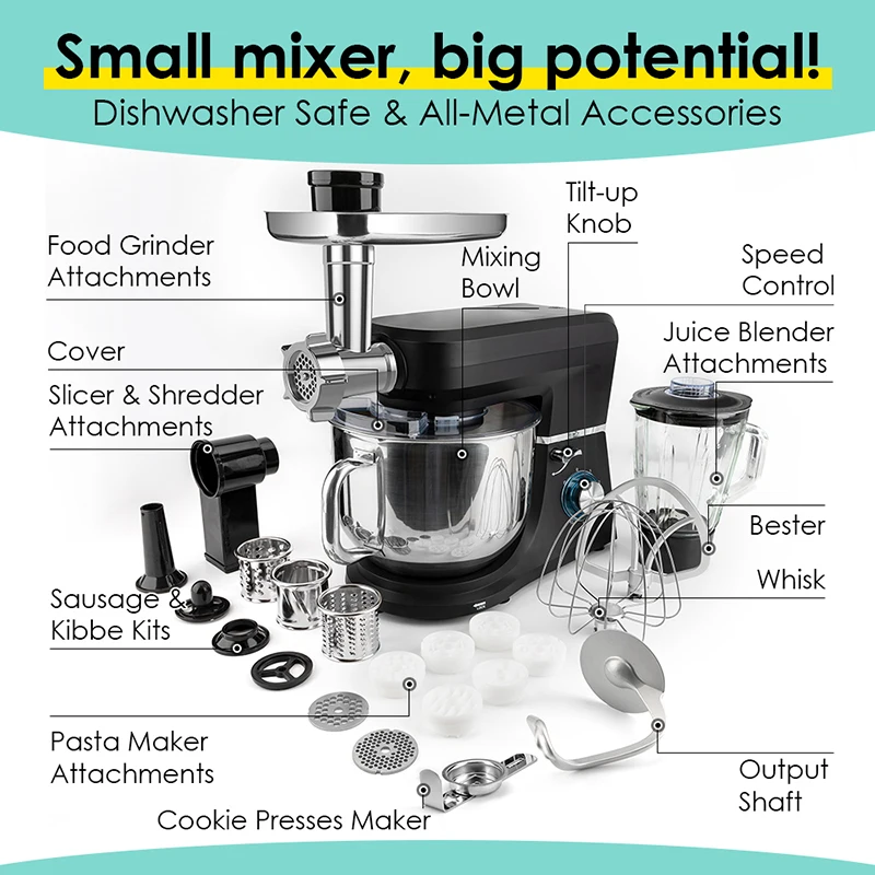 Kitchen Electronic Appliances Professional Multifunction Bakery Blender Kneading Machine Food Stang Mixer