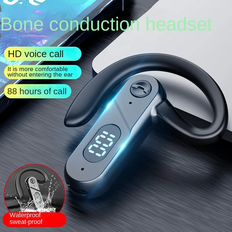 V28 Bone Conduction wireless Earphones Ear Hook Headset with Mic Stereo Sport Painless headphones earpiece