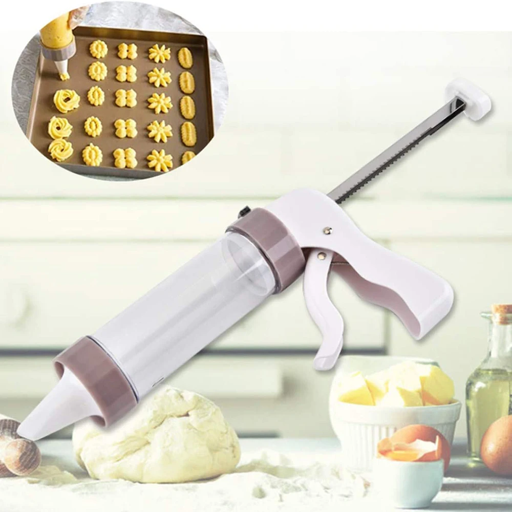 New Hot Product 2023 Cookie Mild Press Set Happy Birthday Good Grips Kit Suppliers Hand Cookies Cutter Mould Press Biscuit Gun