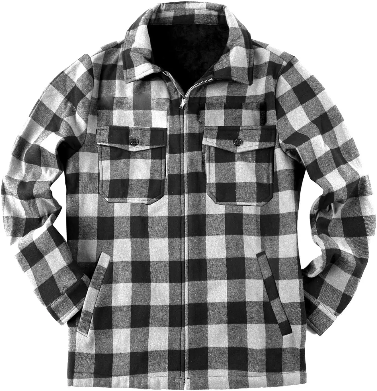 High Quality Plaid Men Plaid Flannel Jacket printed fleece jacket Warm Vintage Sherpa Lined Fleece Plaid Flannel Shirt Ja