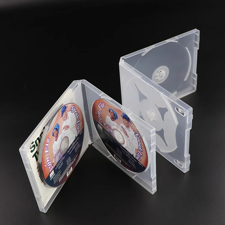 Clear Blank 2-CD Jewel Hard Plastic PP DVD/CD Protector Case Box Holder 16mm