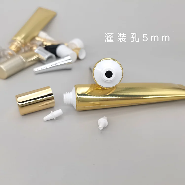 30ml Luxury Gold Aluminum Plastic Tubes With Acrylic Screw Cap For Skin Care Face Eye Cream Shampoo Cleanser Mask Cosmetics