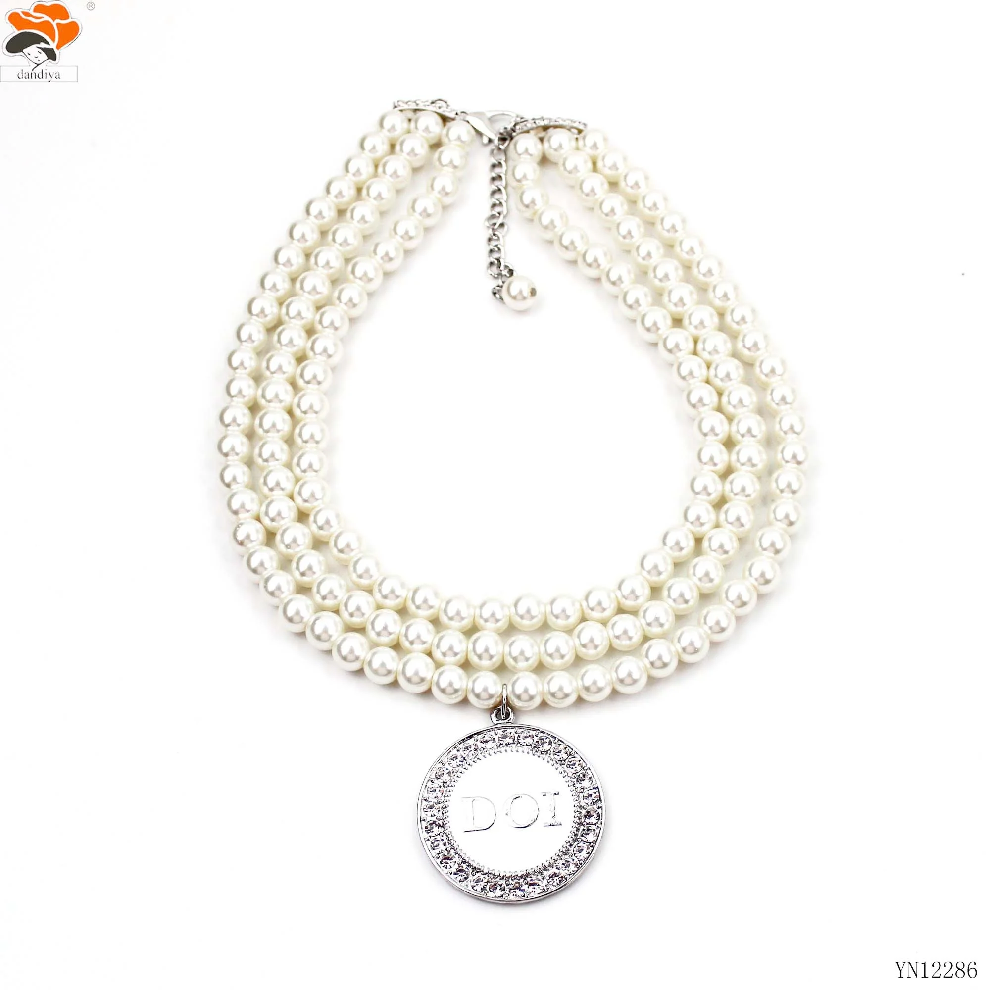DOI THREE strand Glasses pearls NECKLACE Greek Sorority &Fraternity products Jewelry CEP XHO