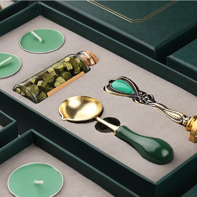 Wholesale Floral Custom Wax Seal Stamp Handle Set Sealing Wax Stick Mold Kit for Wedding Invitations