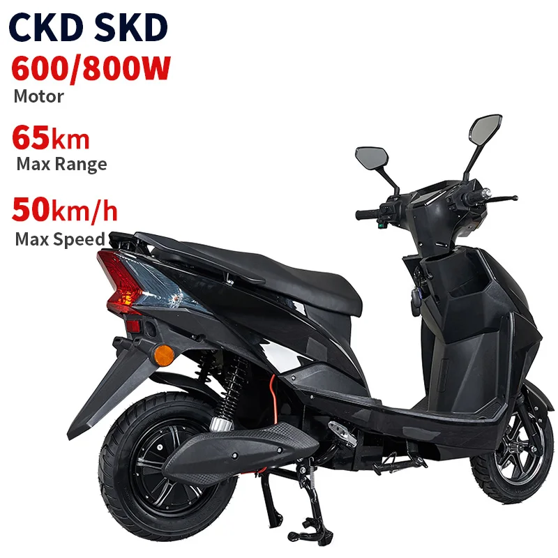 India hot selling new electric moped 600W/800W 40-50km/h speed 45-65km range best selling e motorcycle with delivery box 50kmh