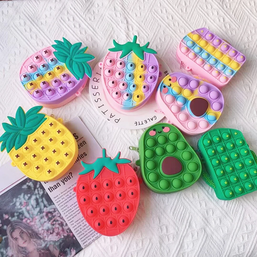 Мультяшный милый детский попет, Радужный Единорог, сумка через плечо, игрушки-фиджеты, пузырьки для монет, кошелек для снятия стресса, игрушки, подарки