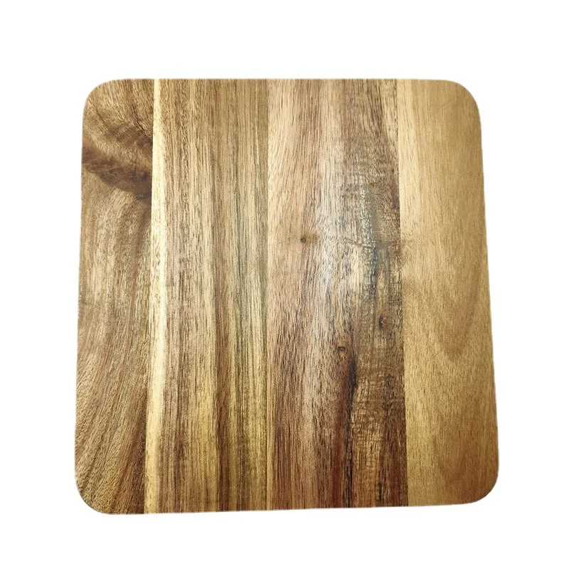 Acacia Wood Tray Solid Wood Square Melon Seed Shaped Japanese Tea Rray Barbecue Snack Plate Factory Wholesales