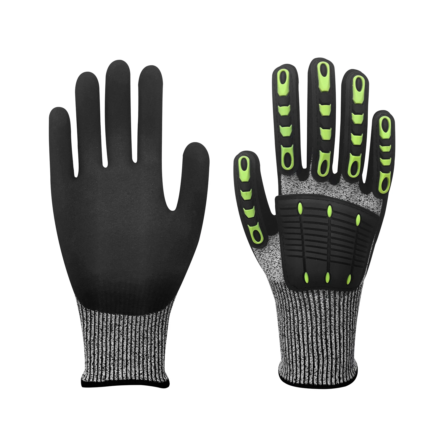 HYCOM S5TP Heavy Duty Shockproof TPR Impact Safety Work Gloves Reduce Shock Non-Slip Breathable Mechanical Gloves for Industry