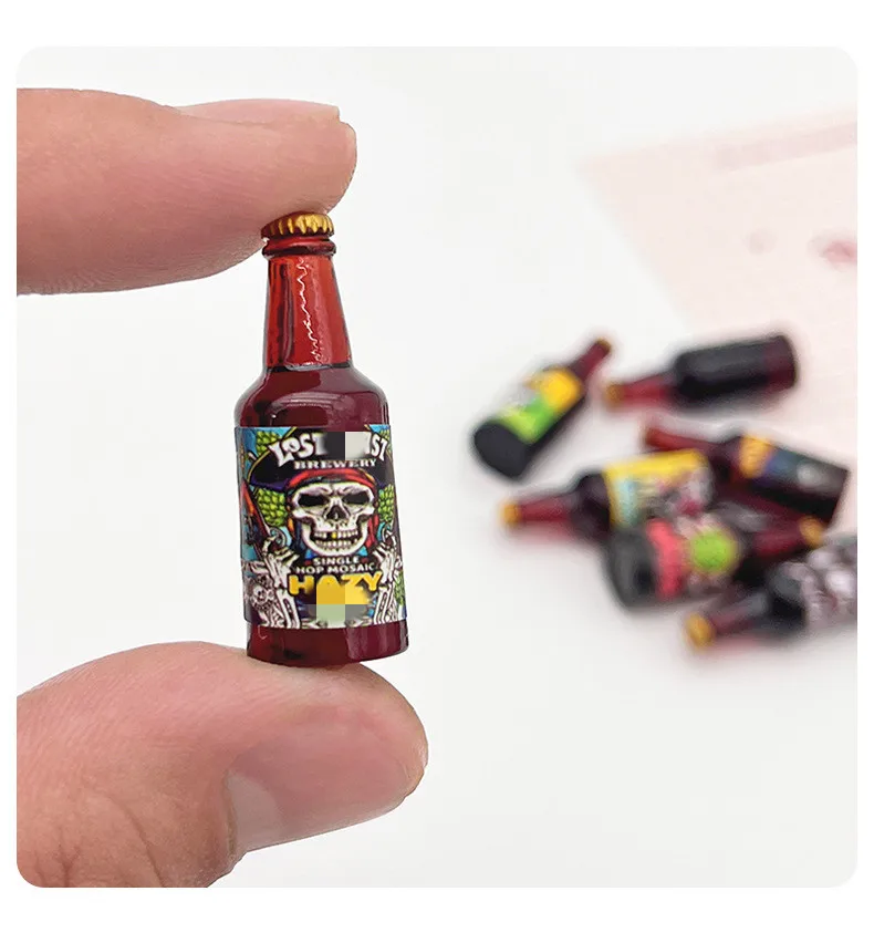 dollhouse miniature accessories mini handicraft beer bottle for doll and dollhouse decoration