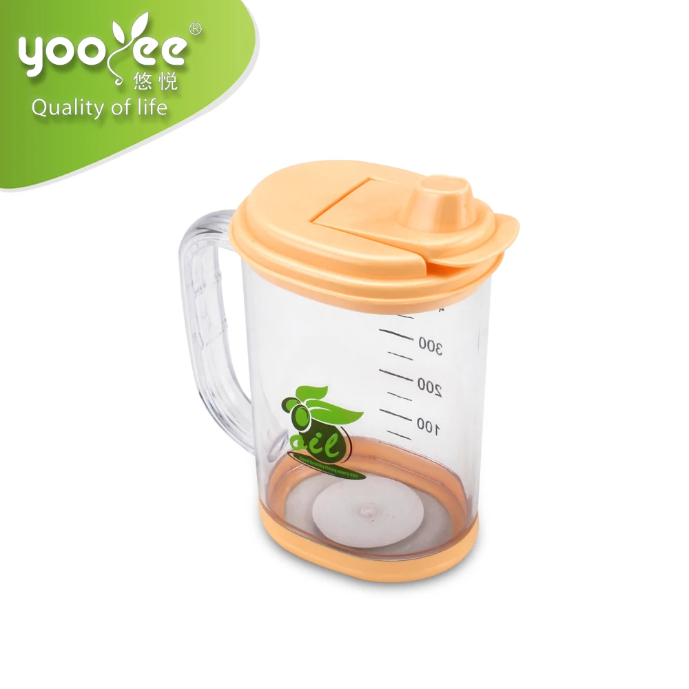 600ml rectangle Plastic Big kitchen oil pot with degree scale