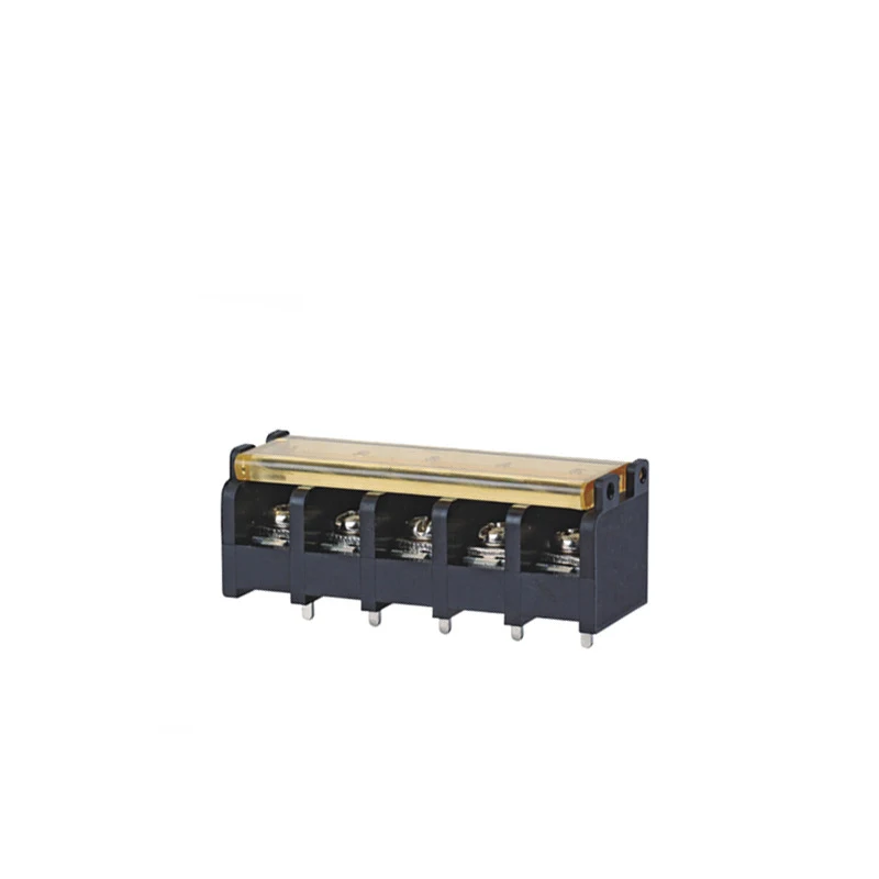 HHB950G 9.5 Pitch Black Barrier Terminal Blocks 180 Degree Pin Header Pcb Connector Plug With Back and Cover