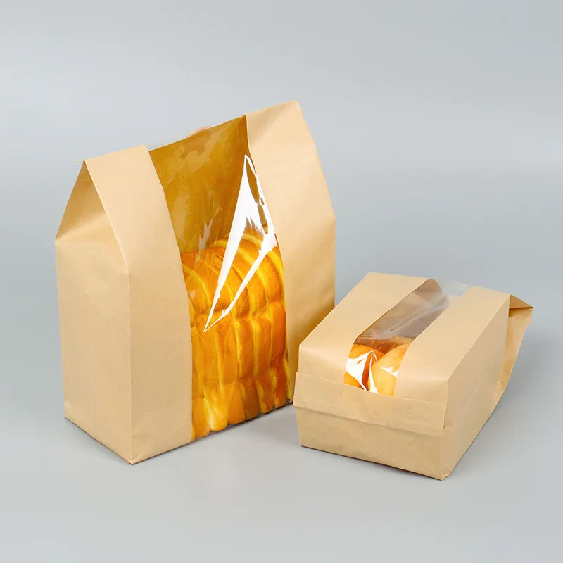 Recycled Kraft paper bag for toast grease proofing