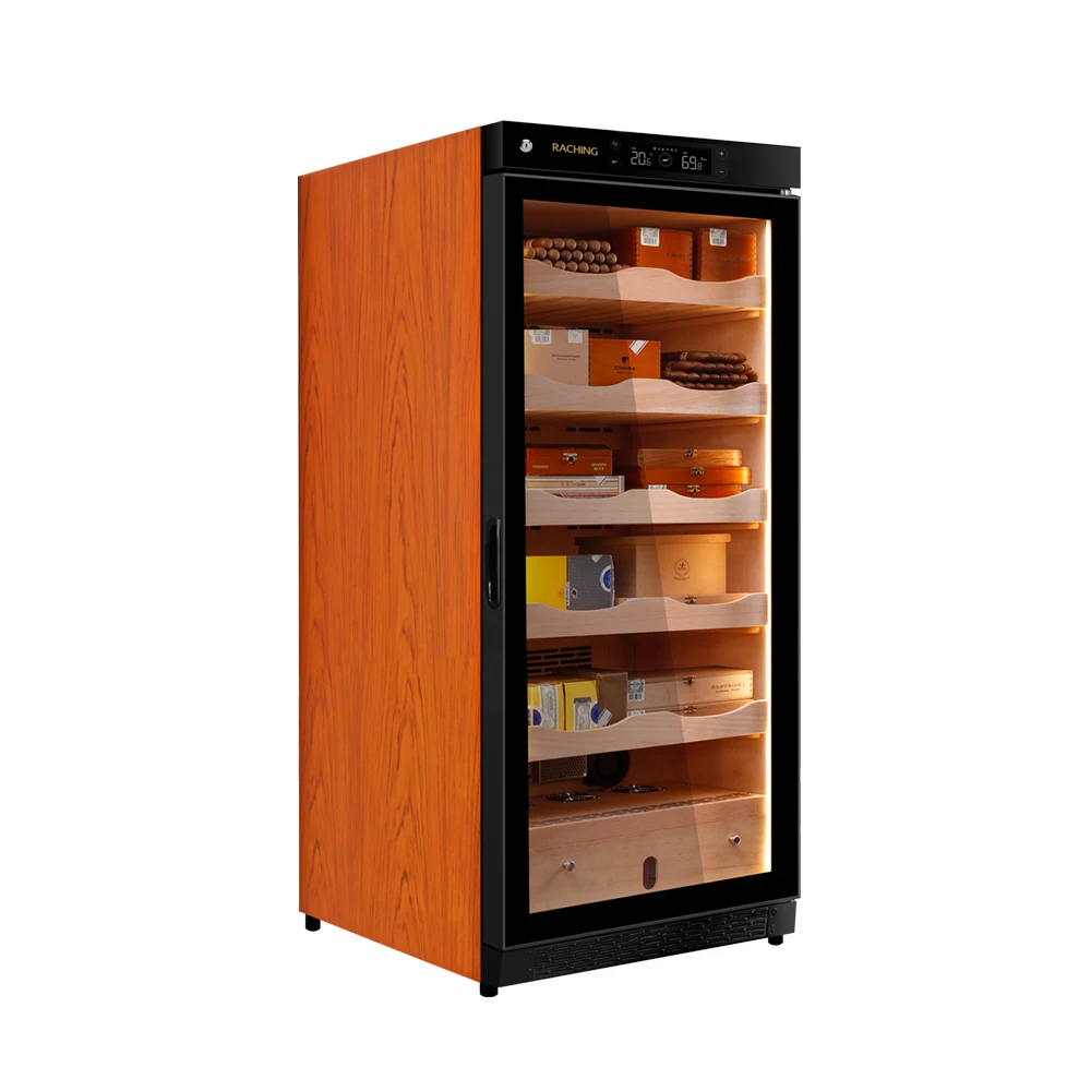 Hot Selling Smoke Cigar Cuban Storage Cigar Humidor Cabinet Wooden Cigar Cooler With Spanish Cedar Shelves
