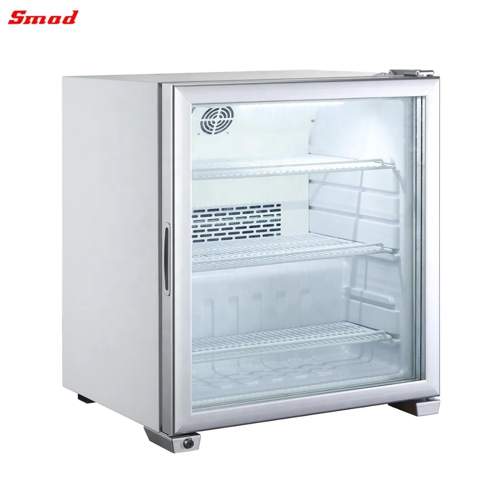 50 liter mini counter top glass door showcase display deep freezer