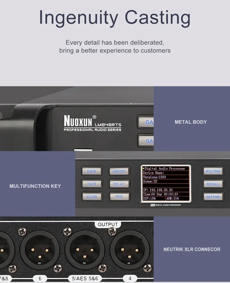 Frequency Division Loudspeaker System Digital Audio Processor for Line Array Speaker