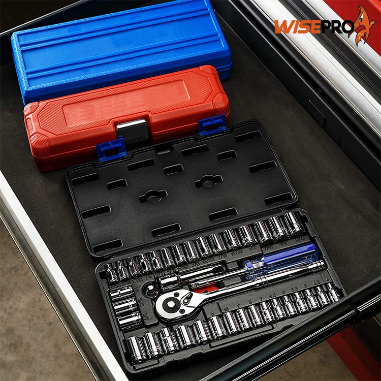 1/4-Inch & 3/8-Inch Drive Socket Set with 72 Tooth Reversible Ratchet