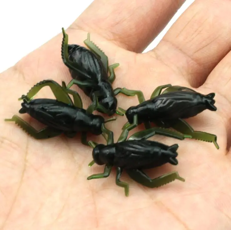 Rocklure 2.5cm PVC Green Color Cricket Fishing Lures Artificial Soft Insect Bait Pesca Lightweight Lifelike Grasshopper