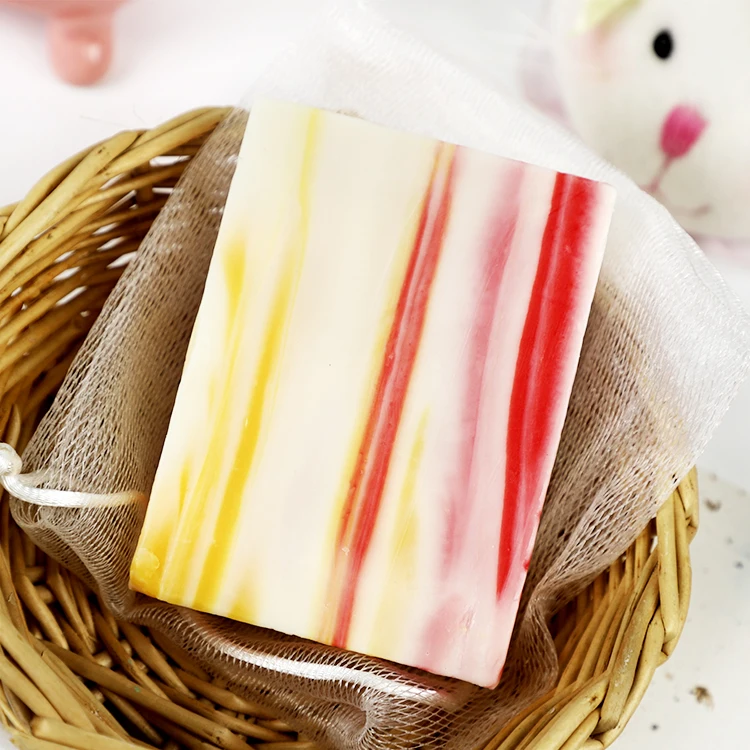 Custom Natural Cleansing Moisturizing Essential Oil Soap Rectangle Soap Bar Marble Line Handmade Soap for Bath and Wash Hand