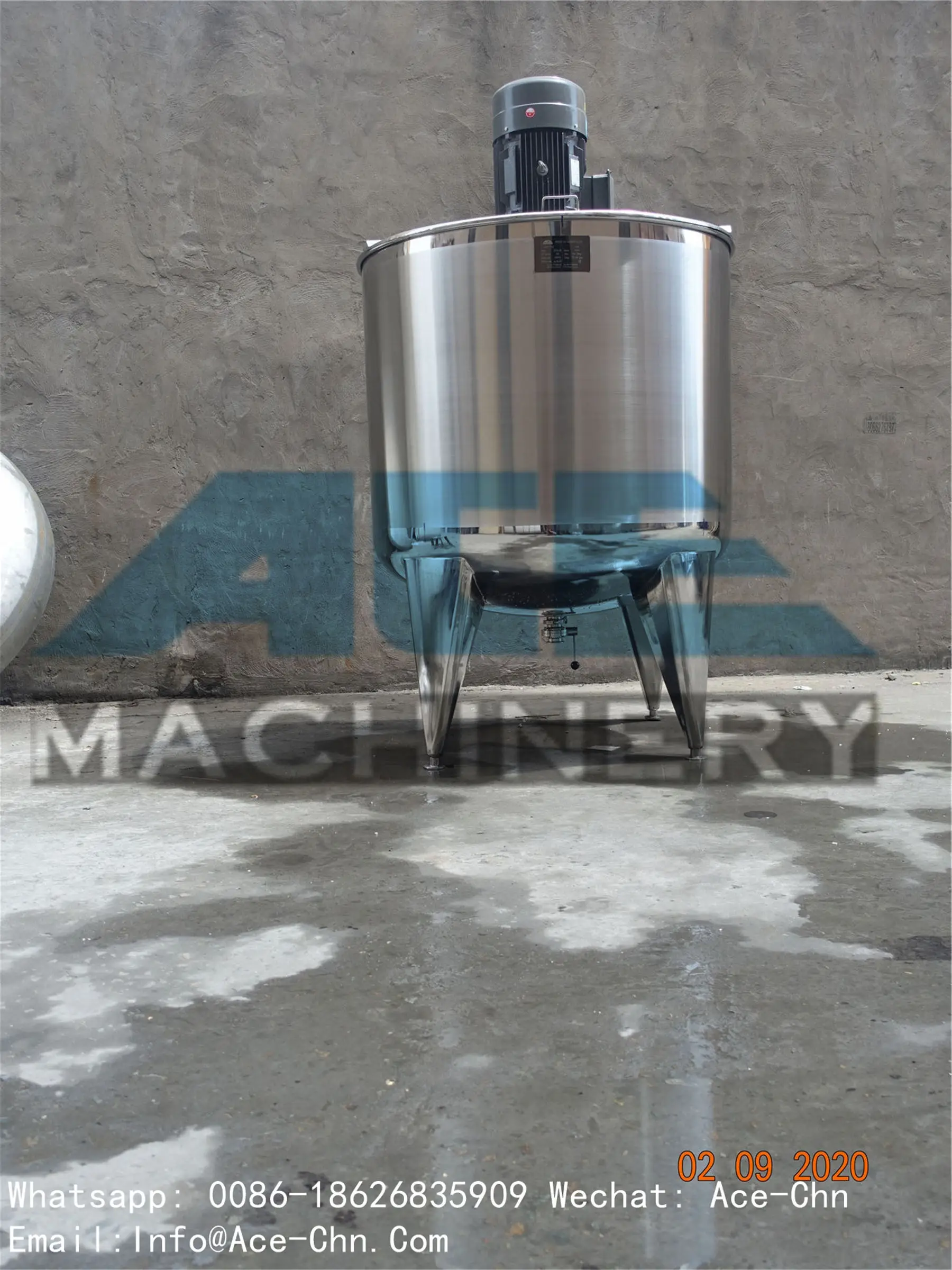 Ace Double Jacket Electric Heating Flavour Oils With Paddle Mixer / Liquid Paint Mixing Tank Steel Plate Price