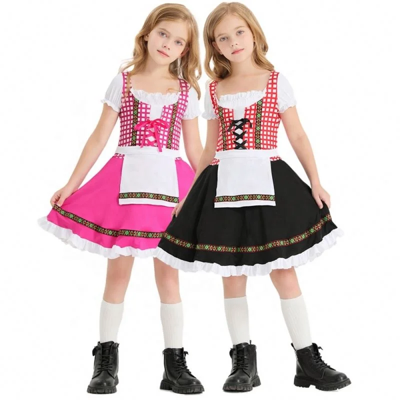 Kids oktoberfest costume german bavarian beer festival clothes children girls cosplay halloween carnival performance party dress