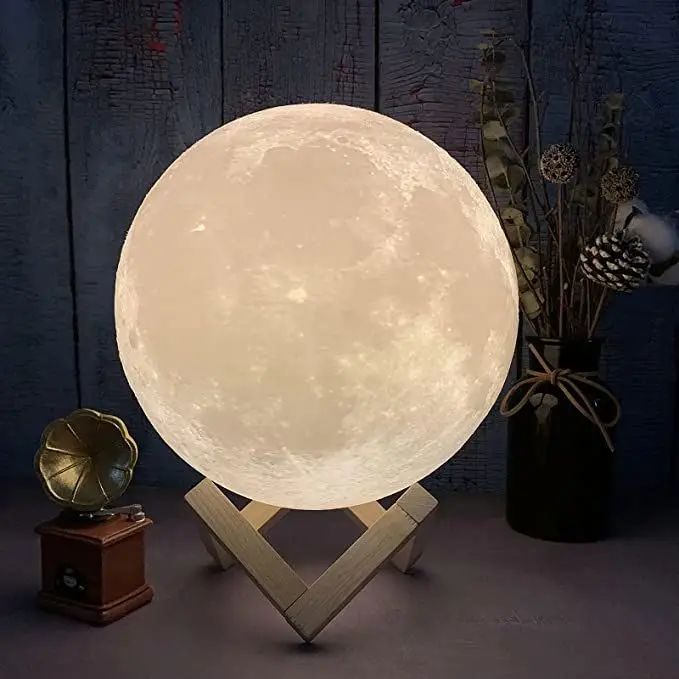 Moon лампа 16 видов цветов светодиодный ночник 3D печать лунного света с подставкой и кармашком для различных световых эффектов сенсорным управлением зарядкой через USB