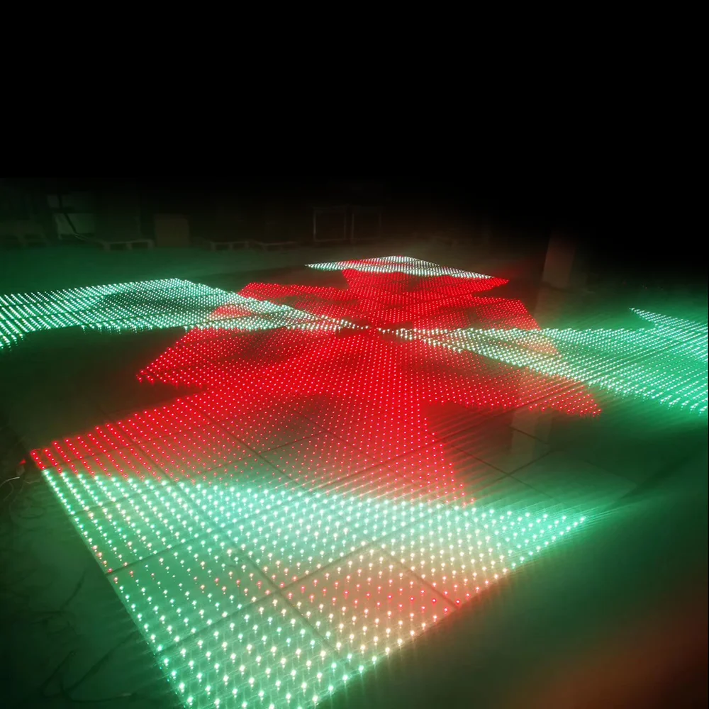 
Factory direct professional LED stage lights illuminated led tempered glass video dance floor DMX led video display panel 