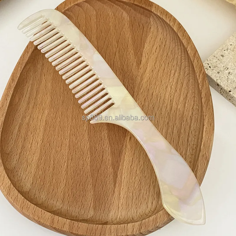 Manufacture Custom logo Handmade Cellulose Acetate Hair Comb  Plastic High Quality Acrylic Hair Comb
