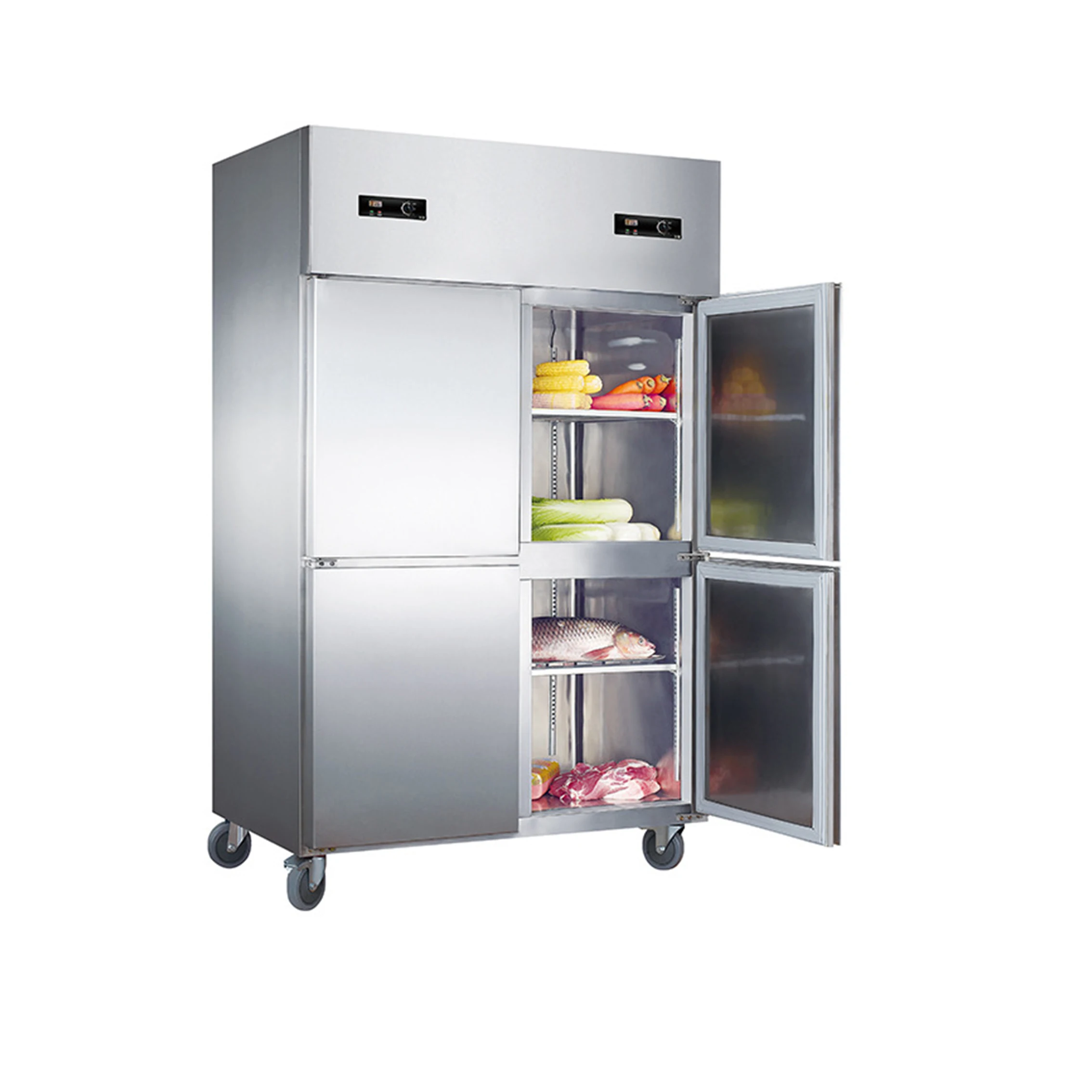 Kitchen freezer upright 4 door chiller fridge refrigerator top-freezer refrigerators refrigeration equipment