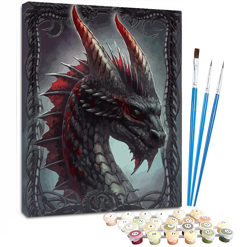 FIYO Paint By Numbers Digital DIY Oil Dragon Painting Home Office Wall Oil Picture  Painting Wall Decoration New