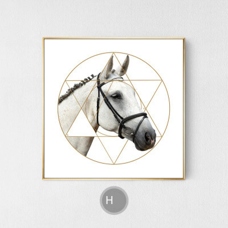 Nordic Light Luxury American Modern Horse Wall Art Painting Creative Popular Print On Canvas Painting For Home Decor