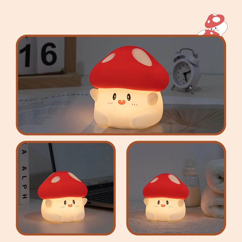 Cute Cartoon Soft Silicone Night Lights Rechargeable Tap Control  Bed Lamp Night Light for Kids