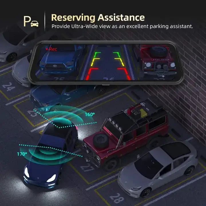 10 inch Touch Screen Car DVR Rear View Mirror Full HD  Wifi Car Cam 1080P 10 Inch Gps Right Hands E-Dog Right Car Monitor Dash C