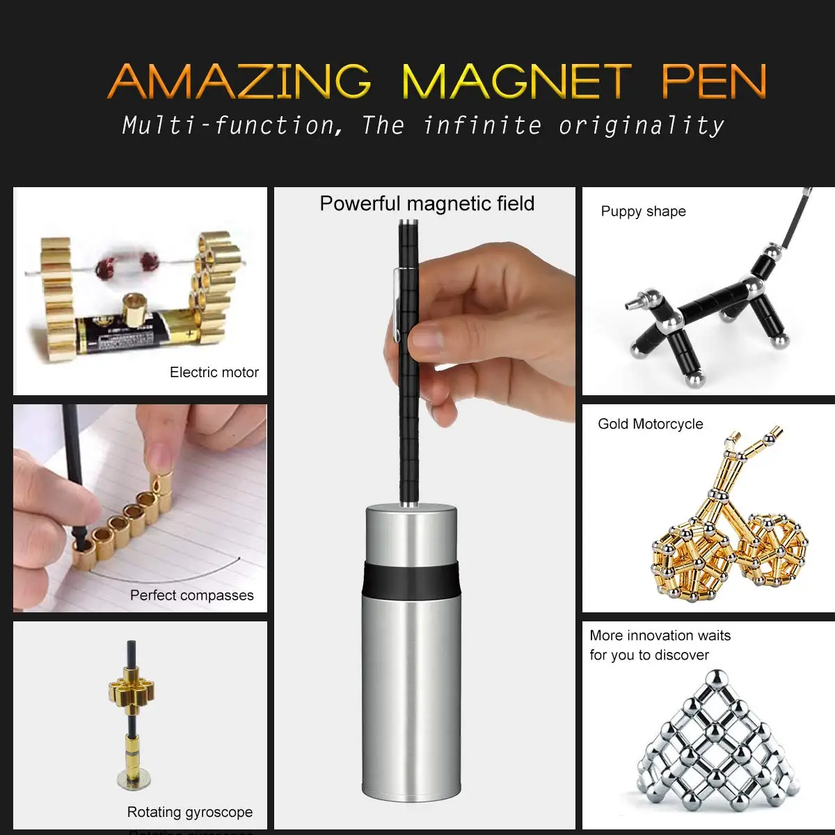 Amazon Лидер продаж индивидуальная декомпрессионная металлическая игрушка senshi шариковые ручки милая ручка-антистресс магнитная