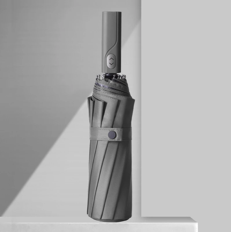 Amazon 12-bone automatic three-fold umbrella with full blackout custom logo advertising gift